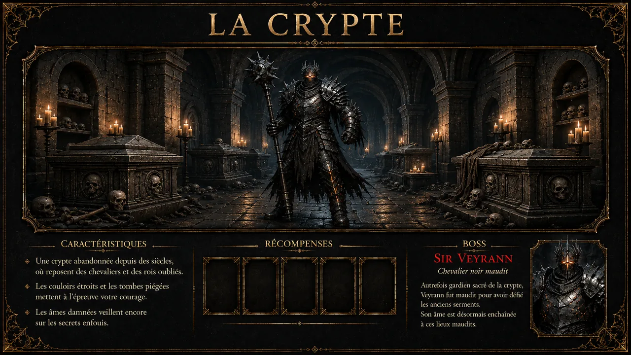 La crypte et son chevalier noir corrompu